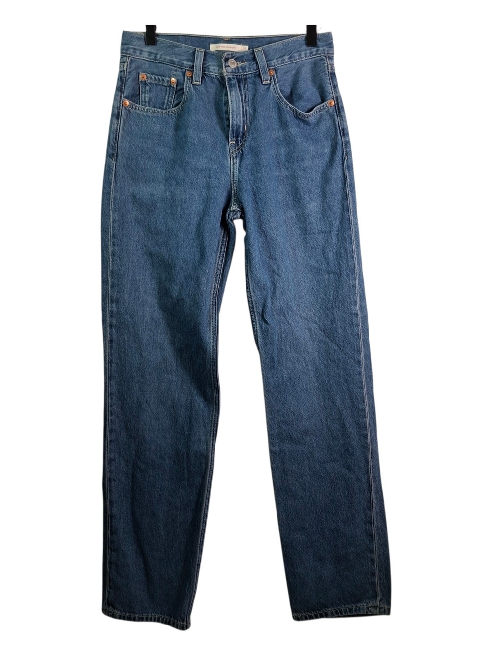 Levi's Women's Blue and Navy Jeans - Low Pro Straight - 5 Pocket - Size 25